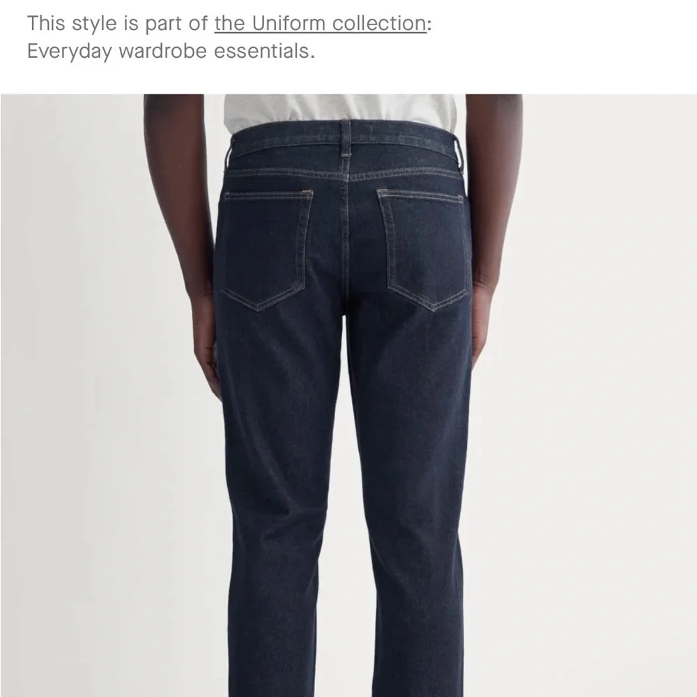 Everlane Uniform Organic Cotton The Athletic Jeans Size 28x28. Like new!